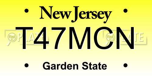 T47MCN New Jersey License Plate