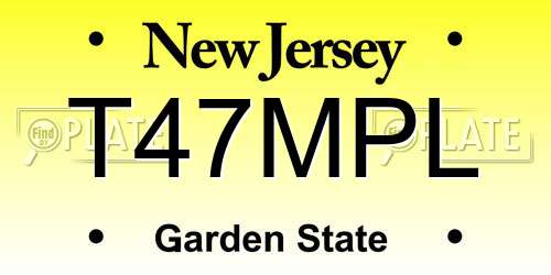 T47MPL New Jersey License Plate