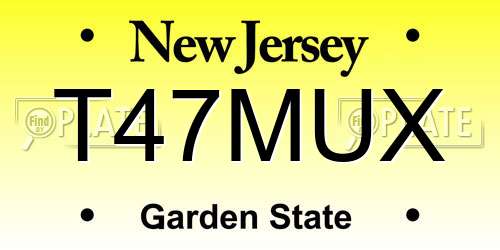 T47MUX New Jersey License Plate