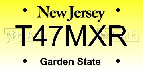 T47MXR New Jersey License Plate