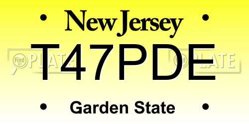 T47PDE New Jersey License Plate