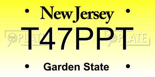 T47PPT New Jersey License Plate