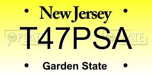 T47PSA New Jersey License Plate