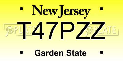 T47PZZ New Jersey License Plate
