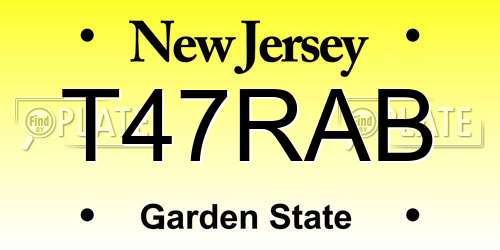 T47RAB New Jersey License Plate