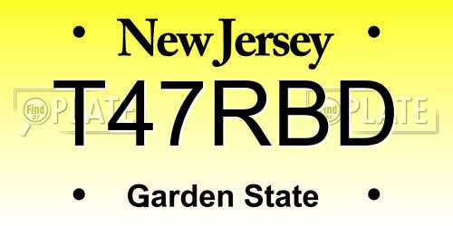 T47RBD New Jersey License Plate