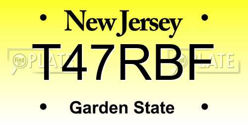 T47RBF New Jersey License Plate
