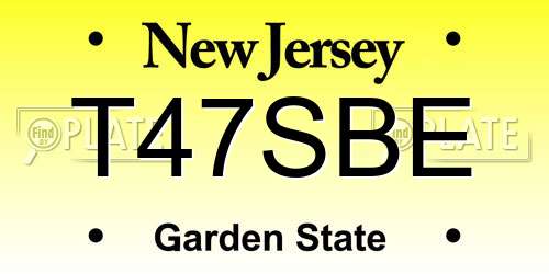 T47SBE New Jersey License Plate