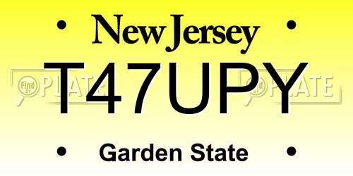 T47UPY New Jersey License Plate