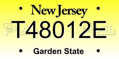 T48012E New Jersey License Plate