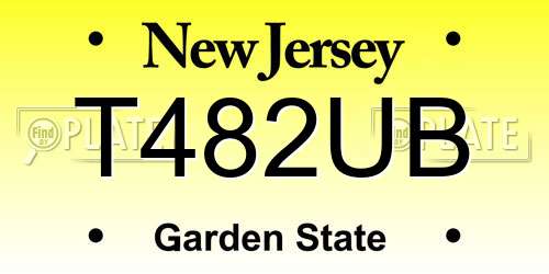 T482UB New Jersey License Plate
