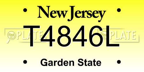 T4846L New Jersey License Plate