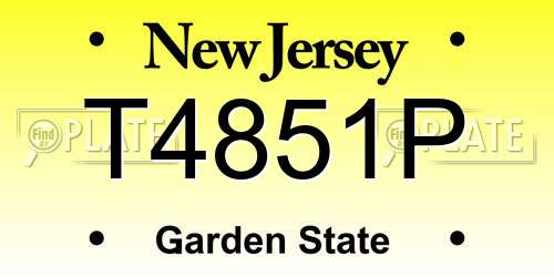 T4851P New Jersey License Plate