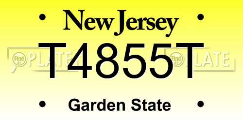 T4855T New Jersey License Plate