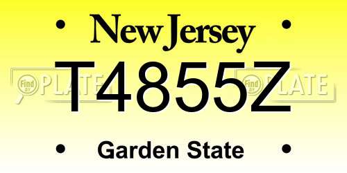 T4855Z New Jersey License Plate