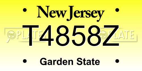 T4858Z New Jersey License Plate