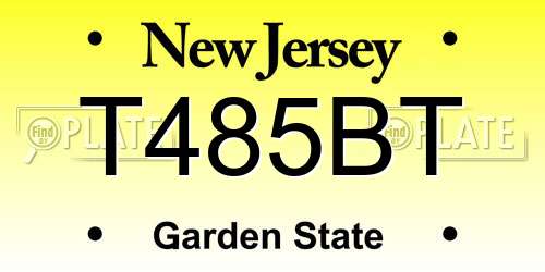 T485BT New Jersey License Plate