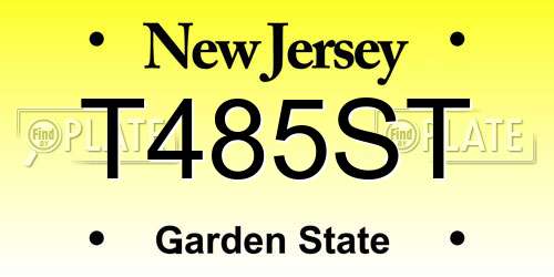 T485ST New Jersey License Plate