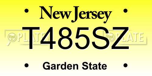 T485SZ New Jersey License Plate