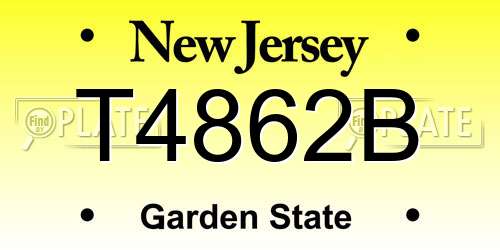 T4862B New Jersey License Plate
