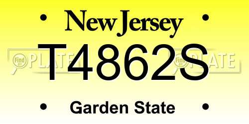 T4862S New Jersey License Plate