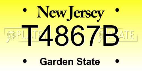 T4867B New Jersey License Plate