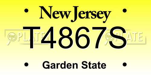T4867S New Jersey License Plate