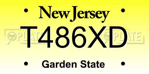 T486XD New Jersey License Plate