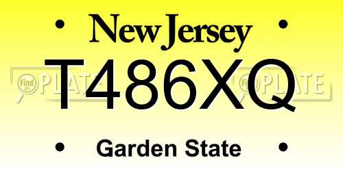 T486XQ New Jersey License Plate