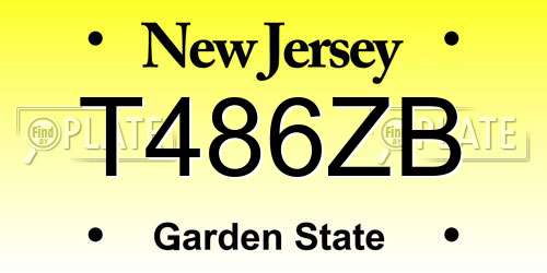 T486ZB New Jersey License Plate