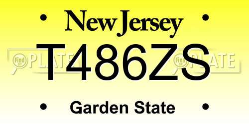T486ZS New Jersey License Plate