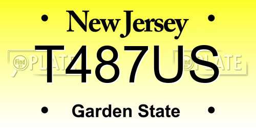 T487US New Jersey License Plate