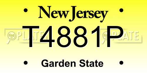 T4881P New Jersey License Plate