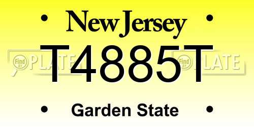 T4885T New Jersey License Plate