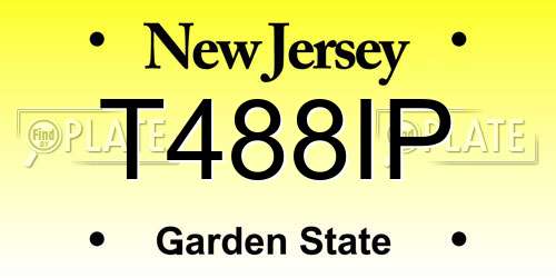 T488IP New Jersey License Plate