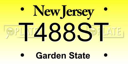 T488ST New Jersey License Plate