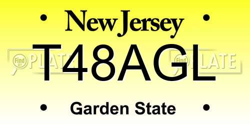 T48AGL New Jersey License Plate