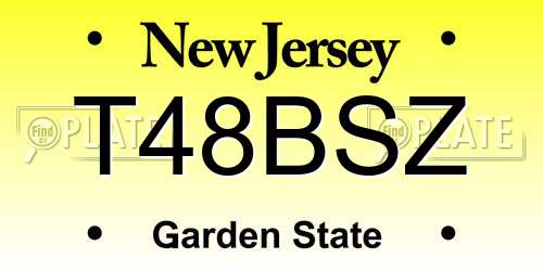 T48BSZ New Jersey License Plate