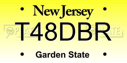 T48DBR New Jersey License Plate
