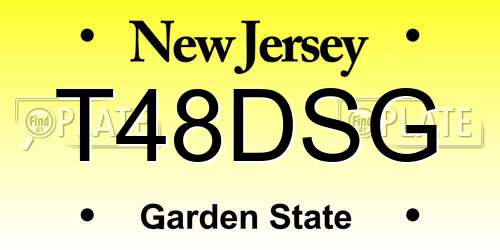 T48DSG New Jersey License Plate