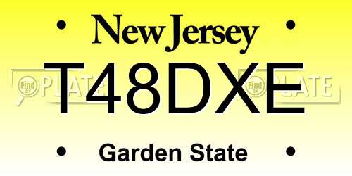 T48DXE New Jersey License Plate