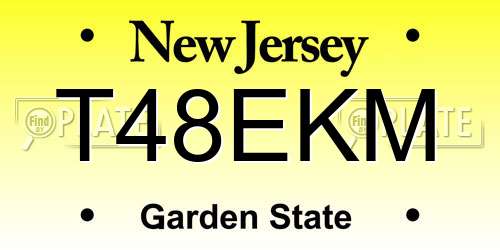 T48EKM New Jersey License Plate