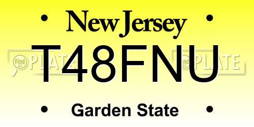 T48FNU New Jersey License Plate