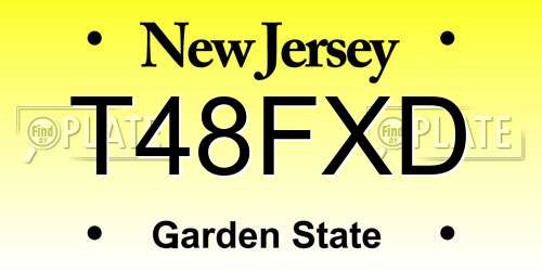 T48FXD New Jersey License Plate