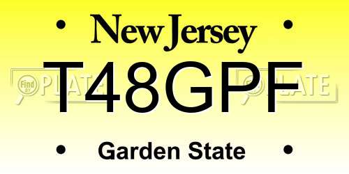 T48GPF New Jersey License Plate