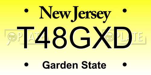 T48GXD New Jersey License Plate