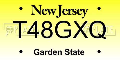 T48GXQ New Jersey License Plate
