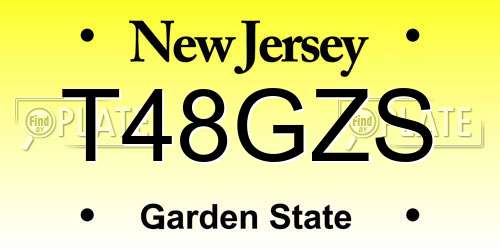 T48GZS New Jersey License Plate