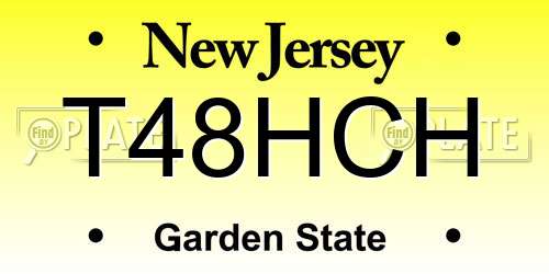 T48HCH New Jersey License Plate