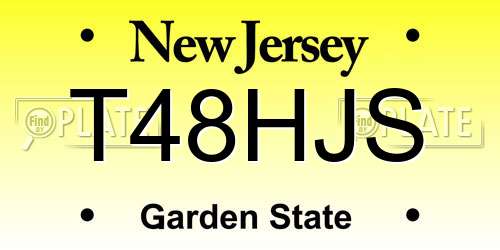 T48HJS New Jersey License Plate